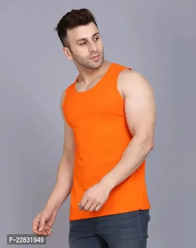 Stylish Multicoloured Polyester Sleeveless Gym Vest For Men Pack Of 2-thumb2