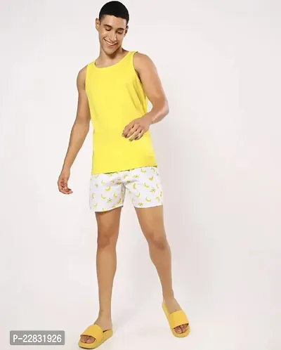 Stylish Yellow Polyester Sleeveless Gym Vest For Men-thumb5