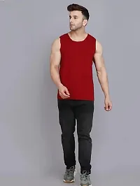 Stylish Multicoloured Polyester Sleeveless Gym Vest For Men Pack Of 2-thumb3