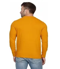 Stylish Yellow Polyester Solid Round Neck Tees For Men-thumb2
