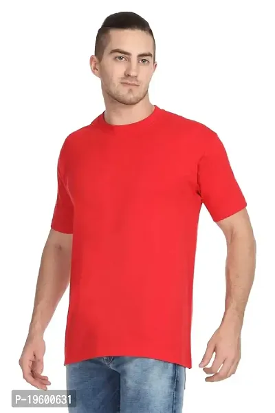 Urban Style Half Sleeves Round Neck T-Shirt (Large) Red-thumb5