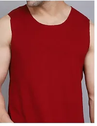 Stylish Maroon Polyester Sleeveless Gym Vest For Men-thumb3