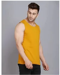 Yellow Polyester Gym Vest For Men-thumb1