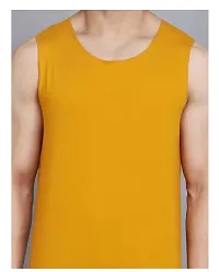 Yellow Polyester Gym Vest For Men-thumb2