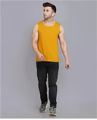 Yellow Polyester Gym Vest For Men-thumb4