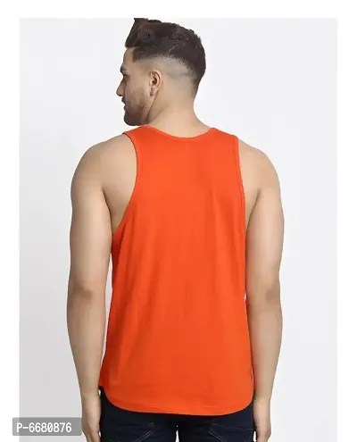 Orange Polyester Gym Vest For Men-thumb2