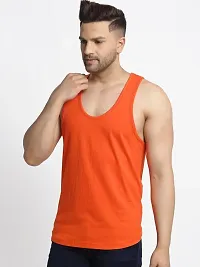 Orange Polyester Gym Vest For Men-thumb3