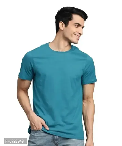 Blue Polyester Tshirt For Men-thumb0