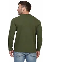 Olive Polyester Tshirt For Men-thumb1