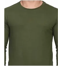 Olive Polyester Tshirt For Men-thumb2
