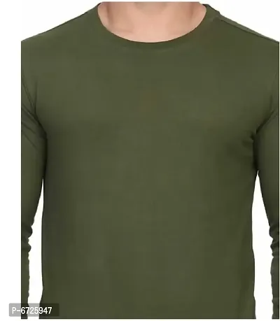Olive Polyester Tshirt For Men-thumb3