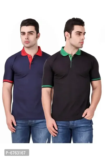 Fidato Mens Half Sleeves Polo T-shirt (Pack of 2)