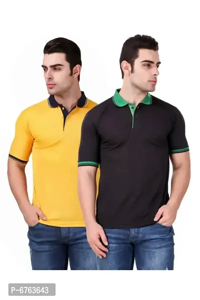 Mens Half Sleeves Polo T-shirt (Pack of 2)-thumb0