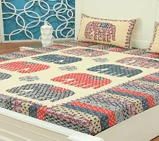 Classic Cotton Printed Double Bedsheet with Pillow Cover-thumb1