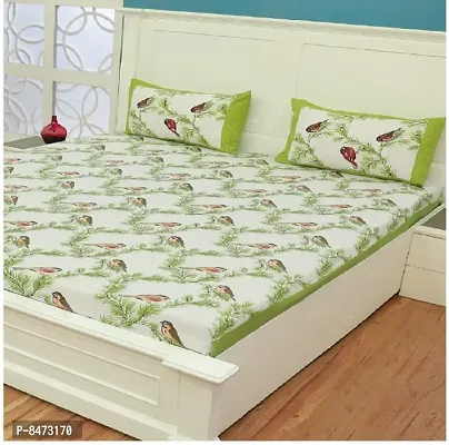 Classic Cotton Printed Double Bedsheet with Pillow Cover-thumb0