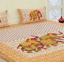 Classic Cotton Printed Double Bedsheet with Pillow Cover-thumb1