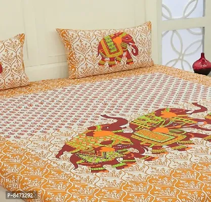 Classic Cotton Printed Double Bedsheet with Pillow Cover-thumb2