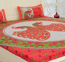 Classic Cotton Printed Double Bedsheet with Pillow Cover-thumb2