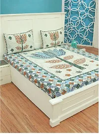 Classic Cotton Printed Double Bedsheet with Pillow Cover-thumb1