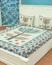 Classic Cotton Printed Double Bedsheet with Pillow Cover-thumb2