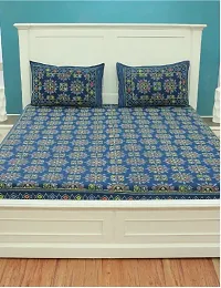 Classic Cotton Printed Double Bedsheet with Pillow Cover-thumb1