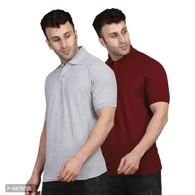 Classic Polyester Solid Tshirt for Men, Pack of 2-thumb0