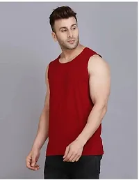 Solid Sleeveless Polyester Vest for Mens-Pack of 2-thumb2