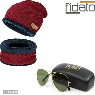 Stylish Men gift combo cap with muffler and  aviator sunglass