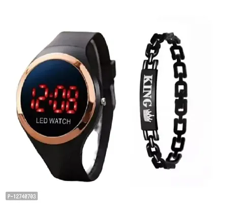 Fidato Mens LED Watch with Black Bracelet