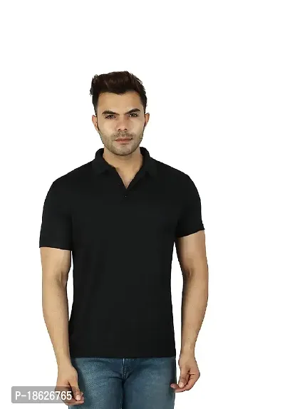 Fidato Men's Solid Polo Neck T-Shirt-Pack of 2-thumb3