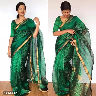 Stylish Cotton Silk Saree with Blouse piece-thumb0