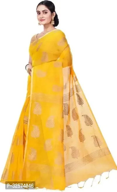 Printed Bollywood Art Silk Saree Yellow-thumb0