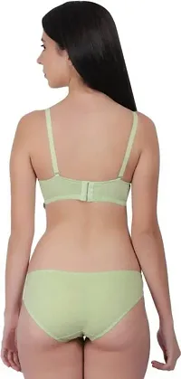 Womens Gorgeous Honeymoon Double Push up Bra Panty Bridal Green 32B-thumb2