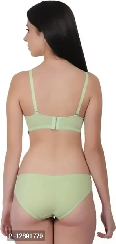 Womens Gorgeous Honeymoon Double Push up Bra Panty Bridal Green 32B-thumb3