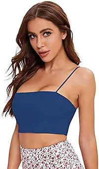 Women Girl Silk Soft Padded Tube Bra Seamless Crop Top Sexy Push Up Bra for Removable Pad-thumb2