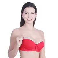 Women's Balconette Bra with Removable Straps Pre-Shaped Cups Demi Transparent Strapless Backless Invisible Clear Back Underwire Push Up Padded Bra-thumb2
