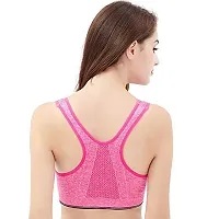 Womens Sports Bra Seamless Racerback Removable Padded Support Yoga Gym Stretch Activewear Workout Fitness Cross Back-thumb3