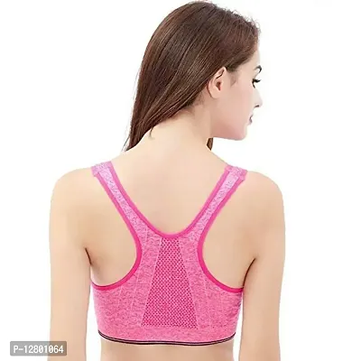 Womens Sports Bra Seamless Racerback Removable Padded Support Yoga Gym Stretch Activewear Workout Fitness Cross Back-thumb4