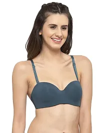 Women Every Day's Underwired Padded Bra Demi T-Shirt Pushup Bra (32, Green)-thumb1