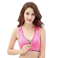 Womens Sports Bra Seamless Racerback Removable Padded Support Yoga Gym Stretch Activewear Workout Fitness Cross Back-thumb1