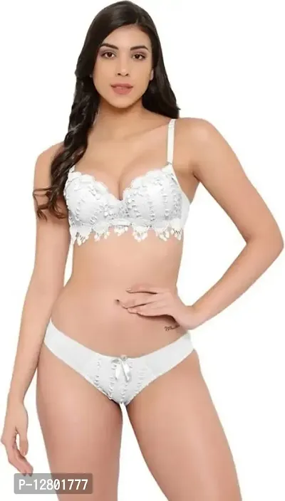 Womens Elegant Floral Print Padded Underwired Bra and Panty Set