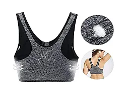 Womens Sports Bra Seamless Racerback Removable Padded Support Yoga Gym Stretch Activewear Workout Fitness Cross Back-thumb3