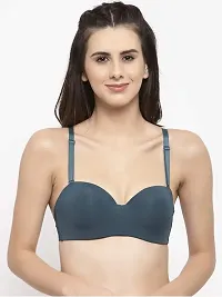 Women Every Day's Underwired Padded Bra Demi T-Shirt Pushup Bra (32, Green)-thumb2