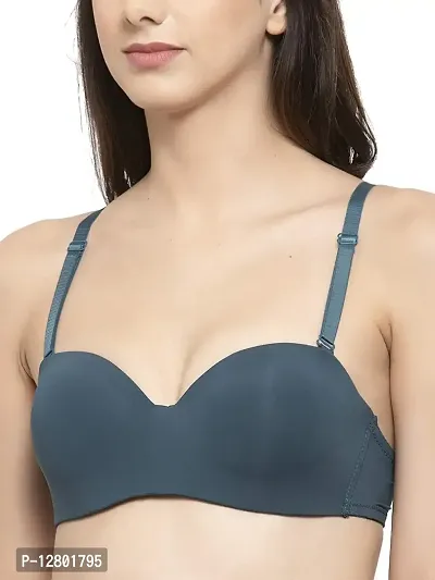 Women Every Day's Underwired Padded Bra Demi T-Shirt Pushup Bra (32, Green)-thumb5