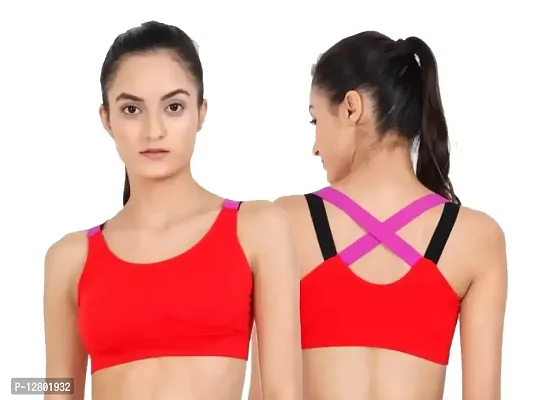 Buy Sports Bras for Women Cross Back Padded Sports Bra Medium Support  Workout Running Yoga Gym Bra Online In India At Discounted Prices