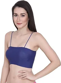 Women Girl Silk Soft Padded Tube Bra Seamless Crop Top Sexy Push Up Bra for Removable Pad-thumb3