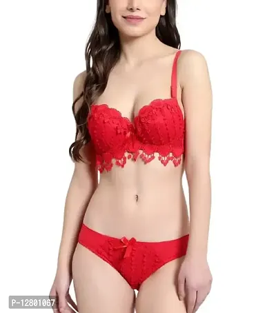 Womens Elegant Floral Print Padded Underwired Bra and Panty Set