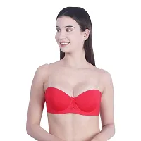 Women's Balconette Bra with Removable Straps Pre-Shaped Cups Demi Transparent Strapless Backless Invisible Clear Back Underwire Push Up Padded Bra-thumb1