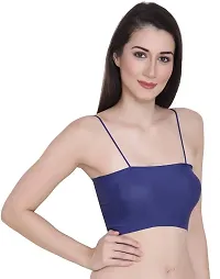 Women Girl Silk Soft Padded Tube Bra Seamless Crop Top Sexy Push Up Bra for Removable Pad-thumb4