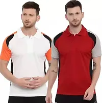 Reliable Cotton Blend Solid Tees For Men Pack Of 2-thumb1